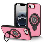 Custodia magnetica con supporto ad anello per iPhone 16e (rosa brillante)