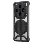 Custodia per telefono MagSafe con supporto girevole in fibra di carbonio cava per vivo X200 (nero)