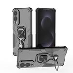 Custodia per telefono ibrida in TPU con supporto in metallo per Samsung Galaxy S25 Edge 5G (nera)