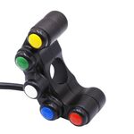 Interruttori per clacson ausiliari per fari di motociclette, interruttori per rubinetti a cinque posizioni in lega di alluminio con luce (plastica)