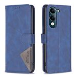 Custodia in pelle con texture a rombi e fibbia magnetica per vivo Y29S 5G Global / Y04 5G Global (blu)
