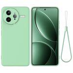 Custodia per telefono antiurto in silicone liquido a tinta unita per Xiaomi Poco F7 (verde)