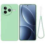 Custodia per telefono a copertura totale anti-goccia in silicone liquido tinta unita per Xiaomi Poco F7 Pro (verde)