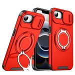 Custodia per telefono con supporto ad anello scorrevole Camshield per iPhone 16e (rosso)