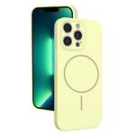 Custodia sottile in silicone liquido con foro sottile per iPhone 13 Pro Max (giallo)