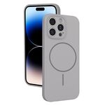 Custodia sottile in silicone liquido con foro sottile per iPhone 14 Pro (grigio titanio)