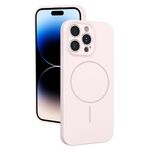 Custodia sottile in silicone liquido con foro sottile per iPhone 14 Pro (rosa)