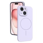 Custodia sottile in silicone liquido con foro sottile per iPhone 15 (viola)