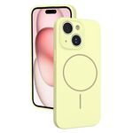 Custodia sottile in silicone liquido con foro sottile per iPhone 15 (giallo)