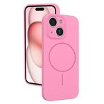 Custodia sottile in silicone liquido con foro sottile per iPhone 15 (rosa)