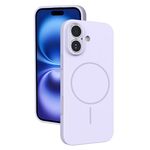 Custodia sottile in silicone liquido con foro sottile per iPhone 16 (viola)