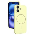 Custodia sottile in silicone liquido con foro sottile per iPhone 16 (giallo)