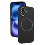 Custodia sottile in silicone liquido con foro sottile per iPhone 16 (nero)