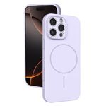 Custodia sottile in silicone liquido con foro sottile per iPhone 16 Pro (viola)