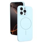Custodia sottile in silicone liquido con foro sottile per iPhone 16 Pro (blu Sierra)