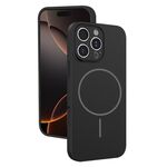 Custodia sottile in silicone liquido con foro sottile per iPhone 16 Pro (nero)