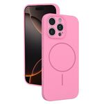 Custodia sottile in silicone liquido con foro sottile per iPhone 16 Pro (rosa)
