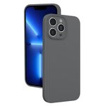 Custodia in silicone liquido con foro sottile per iPhone 13 Pro (grigio scuro)