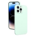 Custodia per telefono in silicone liquido con foro sottile per iPhone 14 Pro (verde menta)
