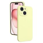 Custodia per telefono in silicone liquido con foro sottile per iPhone 15 (giallo)