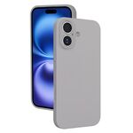 Custodia per iPhone 16 in silicone liquido con foro sottile (grigio titanio)