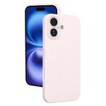 Custodia per telefono in silicone liquido con foro sottile per iPhone 16 (rosa)