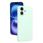 Custodia per telefono in silicone liquido con foro sottile per iPhone 16 (verde menta)