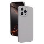 Custodia per telefono in silicone liquido con foro sottile per iPhone 16 Pro Max (grigio titanio)