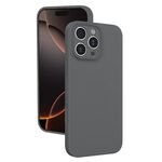 Custodia in silicone liquido con foro sottile per iPhone 16 Pro Max (grigio scuro)