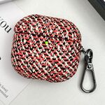 Custodia per auricolari AirPods 3 con texture mimetica e gancio (rosso)