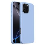 Custodia per iPhone 16 Pro Burom Cloud Sensing in silicone liquido ultrasottile con copertura totale (blu foschia)