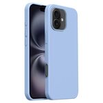Custodia per iPhone 16 Burom Cloud Sensing in silicone liquido ultrasottile con copertura totale (blu foschia)