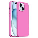 Custodia per iPhone 15 Burom Cloud Sensing in silicone liquido ultrasottile con copertura totale (rosa cipria)
