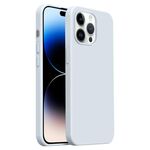 Custodia per iPhone 14 Pro Burom Cloud Sensing in silicone liquido ultrasottile con copertura totale (blu ghiacciaio)