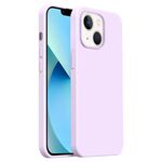 Custodia per iPhone 13 Burom Cloud Sensing in silicone liquido ultrasottile con copertura totale (viola fagiolo)