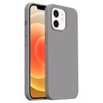 Custodia per iPhone 12 Burom Cloud Sensing in silicone liquido ultrasottile con copertura totale (Cinquanta sfumature di grigio)