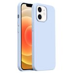 Custodia per iPhone 12 Burom Cloud Sensing in silicone liquido ultrasottile con copertura totale (blu nuvola)