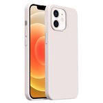 Custodia per iPhone 12 Burom Cloud Sensing in silicone liquido ultrasottile con copertura totale (bianco antico)