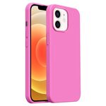 Custodia per iPhone 12 Burom Cloud Sensing in silicone liquido ultrasottile con copertura totale (rosa cipria)