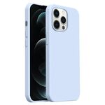 Custodia per telefono Burom Cloud Sensing in silicone liquido ultrasottile a copertura totale per iPhone 12 Pro Max (blu nuvola)