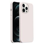Custodia per telefono Burom Cloud Sensing in silicone liquido ultrasottile a copertura totale per iPhone 12 Pro Max (bianco antico)