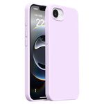 Custodia per iPhone 16e Burom Cloud Sensing in silicone liquido ultrasottile con copertura totale (viola fagiolo)