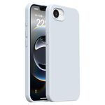 Custodia per iPhone 16e Burom Cloud Sensing in silicone liquido ultrasottile con copertura totale (blu ghiacciaio)