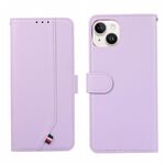Custodia per telefono in pelle con cuciture RFID ABEEL per iPhone 13 (viola)
