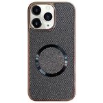 Custodia per iPhone 11 Pro con rivestimento galvanico in PC glitterato e MagSafe (nero)