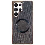 Custodia per telefono MagSafe con rivestimento galvanico in PC glitterato per Samsung Galaxy S22 Ultra 5G (nero)