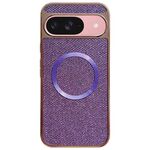 Custodia per telefono MagSafe con rivestimento galvanico in PC glitterato per Google Pixel 9/9 Pro (viola)