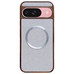 Custodia per telefono MagSafe con rivestimento galvanico in PC glitterato per Google Pixel 9/9 Pro (bianca)