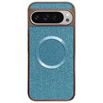 Custodia per telefono MagSafe con rivestimento galvanico in PC glitterato per Google Pixel 9 Pro XL (blu)