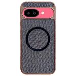 Custodia per telefono MagSafe con rivestimento galvanico in PC glitterato per Google Pixel 9a (nero)